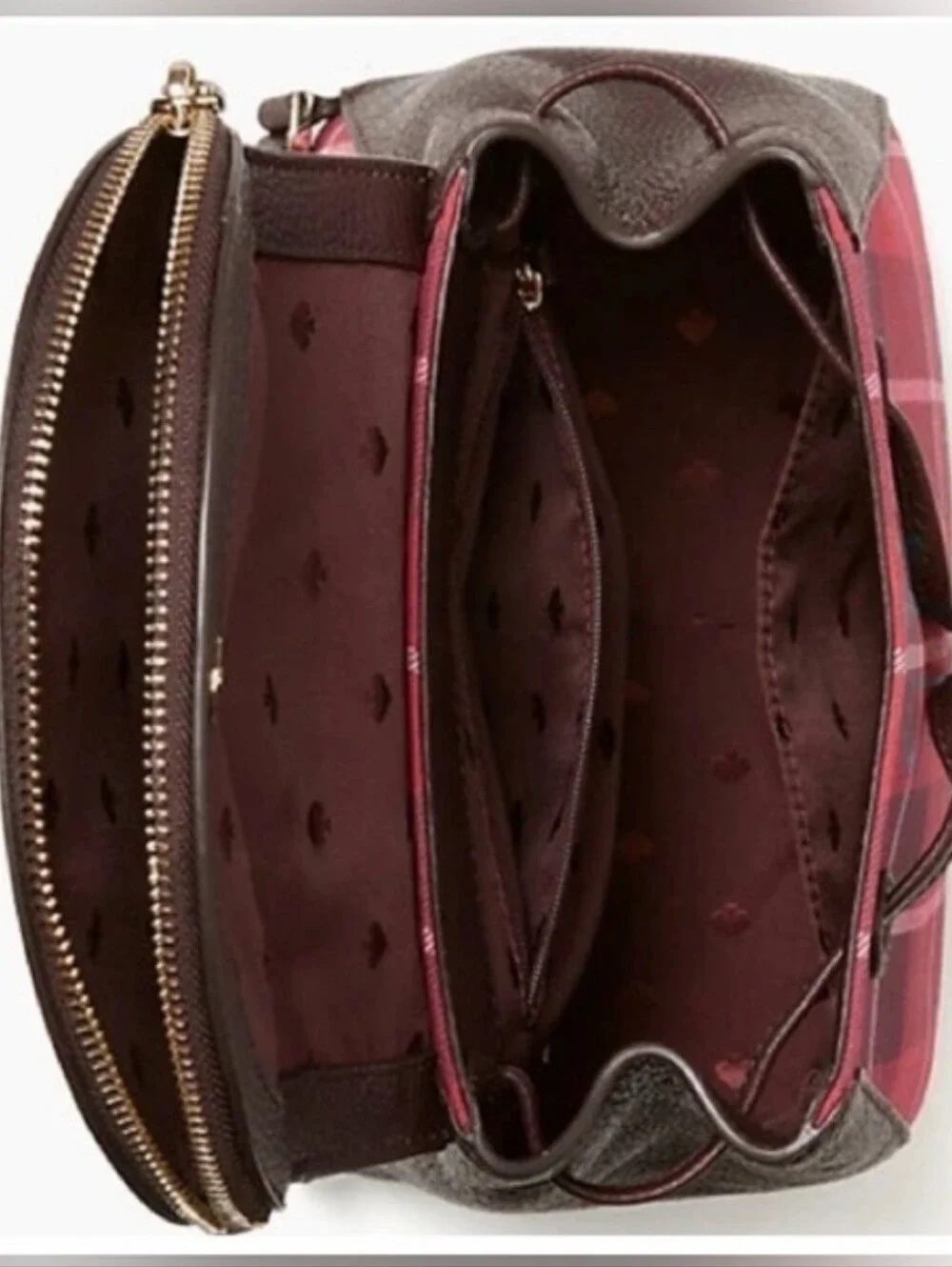 Kate Spade Leila Plaid Medium Flap Backpack